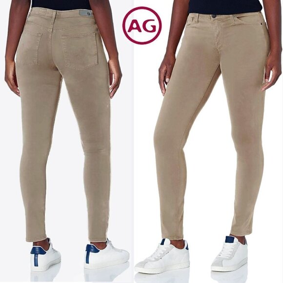 AG Adriano Goldschmied Tan Skinny Ankle Zip up Legging Size 25R - Picture 1 of 16